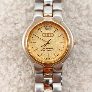 Audi Quattro Ladies Dress Watch Two-tone NEW BATTERY Japan Mvt 24 mm